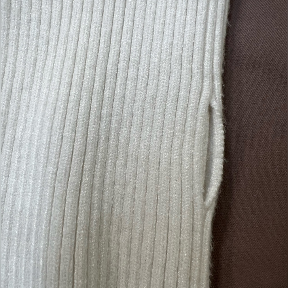 White Ribbed Half Zip Pullover Women’s XL Soft Cozy Lounge Sweater Top - Picture 6 of 7